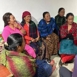 Mother Group Members. Leader in on right in front