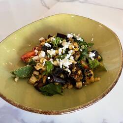 Eggplant and corn salad