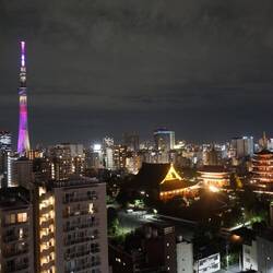 Unser rooftop Blick über Tokyo