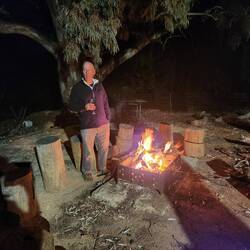 Rob Last out at the fireplace