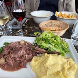 I had Coq au Vin with a mountain of Paris mash