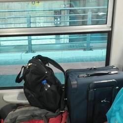 Piled up our luggage on the seats!