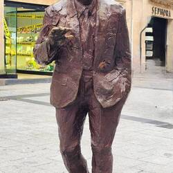Vicente del Bosque, Plaza del Liceo, SALAMANCA Die Skulptur des ehemaligen Fußballnationaltrainers 