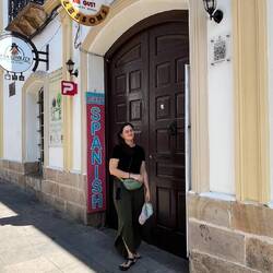 Tanja auf dem Weg zur Sprachschule