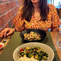 Auch ein vegetarisches Restaurant ist dabei