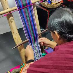 Live wird uns die Webtechnik gezeigt