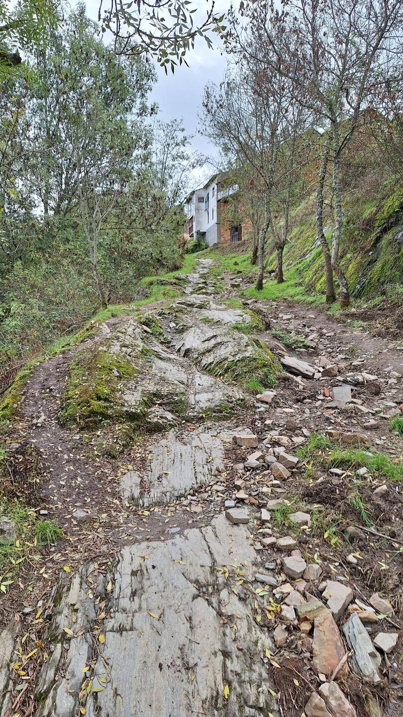 Not the easiest surface to walk on, especially on a steep angle.