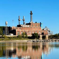 Old power plant just beyond the rock