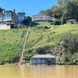 A few of the homes had their own trolleys to get down to their docks.