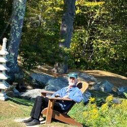 Mike at the Zen Garden near Hubbardton, VT