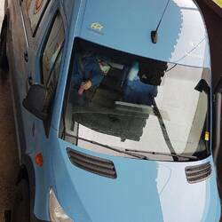 Three big solar panels on the roof make it "independent" (at least in sunny climates).