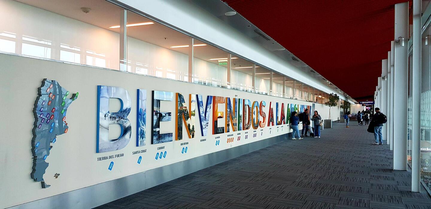 Arrival at Buenos Aires International Airport. Bienvenidos a la Argentina!