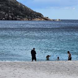 Australians are tougher than us Americans. That water's COLD!