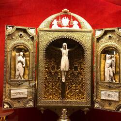 A beautifully ornate mobile shrine