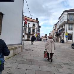 In the middle of this picture you can see our first view of the top of the cathedral.