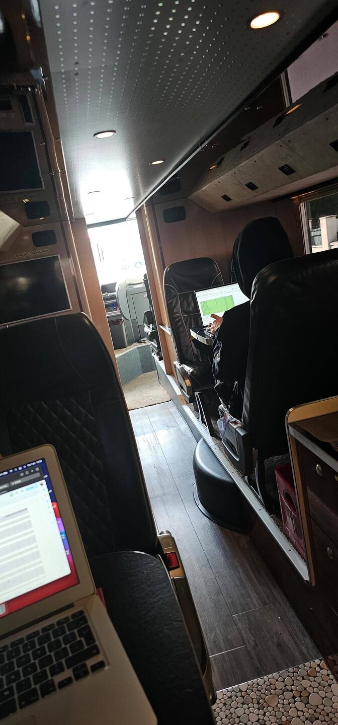 Morning accounting in the bus