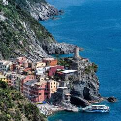 View from the walking track coming into Vernazza