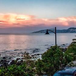 Sunset at our accommodation at Cala Gonone