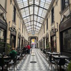 Glass ceiling walk way