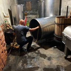 First things first. Everything that touches the grapes must be cleaned