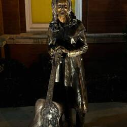 Loretta Lynn Statue. She's sort of spooky at night!