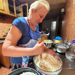 Adding flour