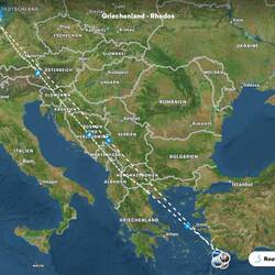 Die insgesamt zurückgelegte Strecke von zuhause betrug 5.133 km