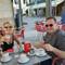 Time for a little coffee before our hike up the hill.  We met these folks on our Amalfi walkabout.