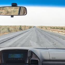 It gets up to 50* in Turkmenistan so I guess the road melted?!