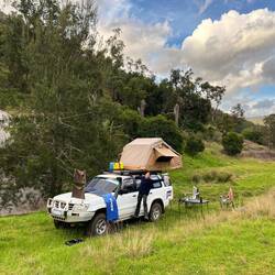 Unser kleines Camp am Bach