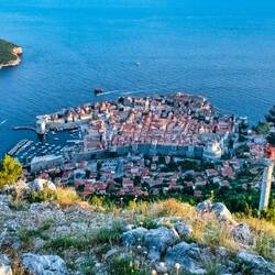 View from the cable car of Dubrovnik, Old Walled City