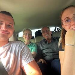 Im Shuttle zum Hotel