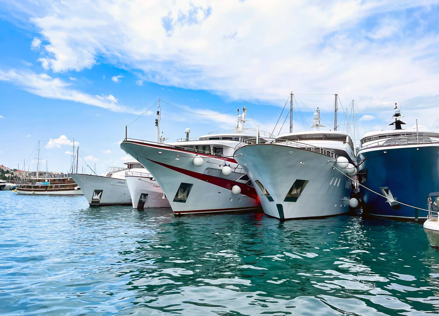 Our accommodation for 7 nights. MS Antaris (one with red flash) from Dubrovnik to Split.