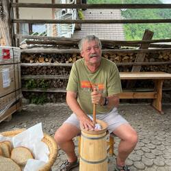 Murray making butter