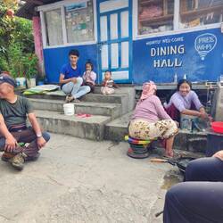 The hosts are washing g dishes