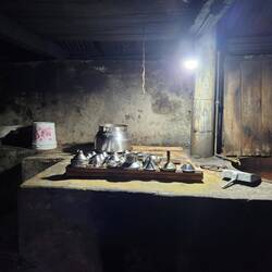 Some of his tools. Note the poor lighting