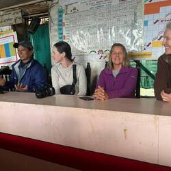 In the school chatting with the Headmistress