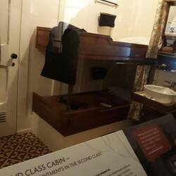 Second class stateroom from Titanic, 59% of these passengers were lost.