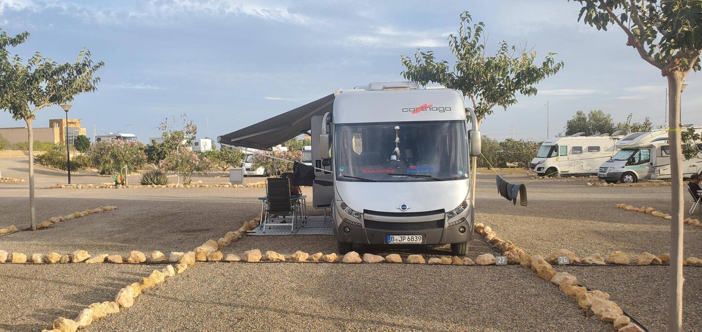Unser Platz auf dem Area Autocaravanas Carpe Diem in Vera