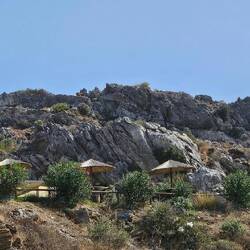 Sonnenschirme in den Bergen