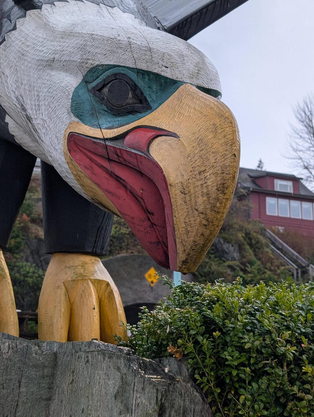 Thunder wings, a cedar wood carving