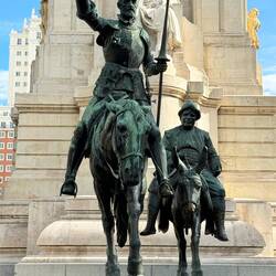Don Quixote and his sidekick Sancho Panza.