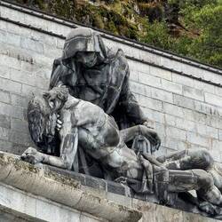 Pieta over the entrance.