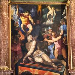 The Martrydom of San Lorenzo - apparently he was roasted over a grill.