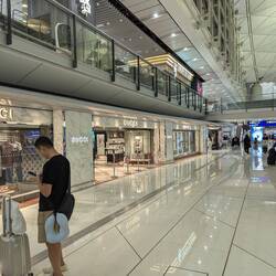 Hong Kong Airport. More expensive shops to avoid while waiting.