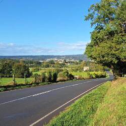 Our first view of Sarria a couple of miles away.