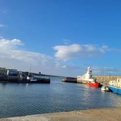 The harbour at Ballbriggen. There were two seals watching us from the middle of the harbour.