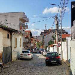 The bright lights of Pristina.