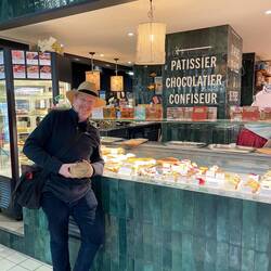 Ian enjoying the pastries and cakes on offer