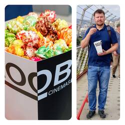Zuerst fand er die Idee mit dem Popcorn noch saublöd 😎